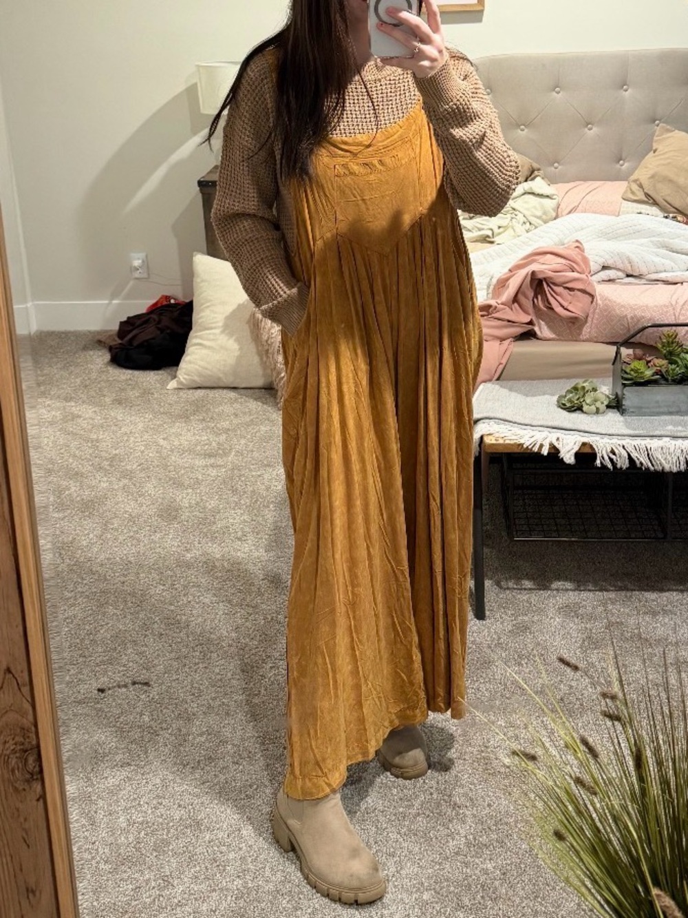 Women's Rust Brown Suede-Look Wide Leg Romper Jumpsuit